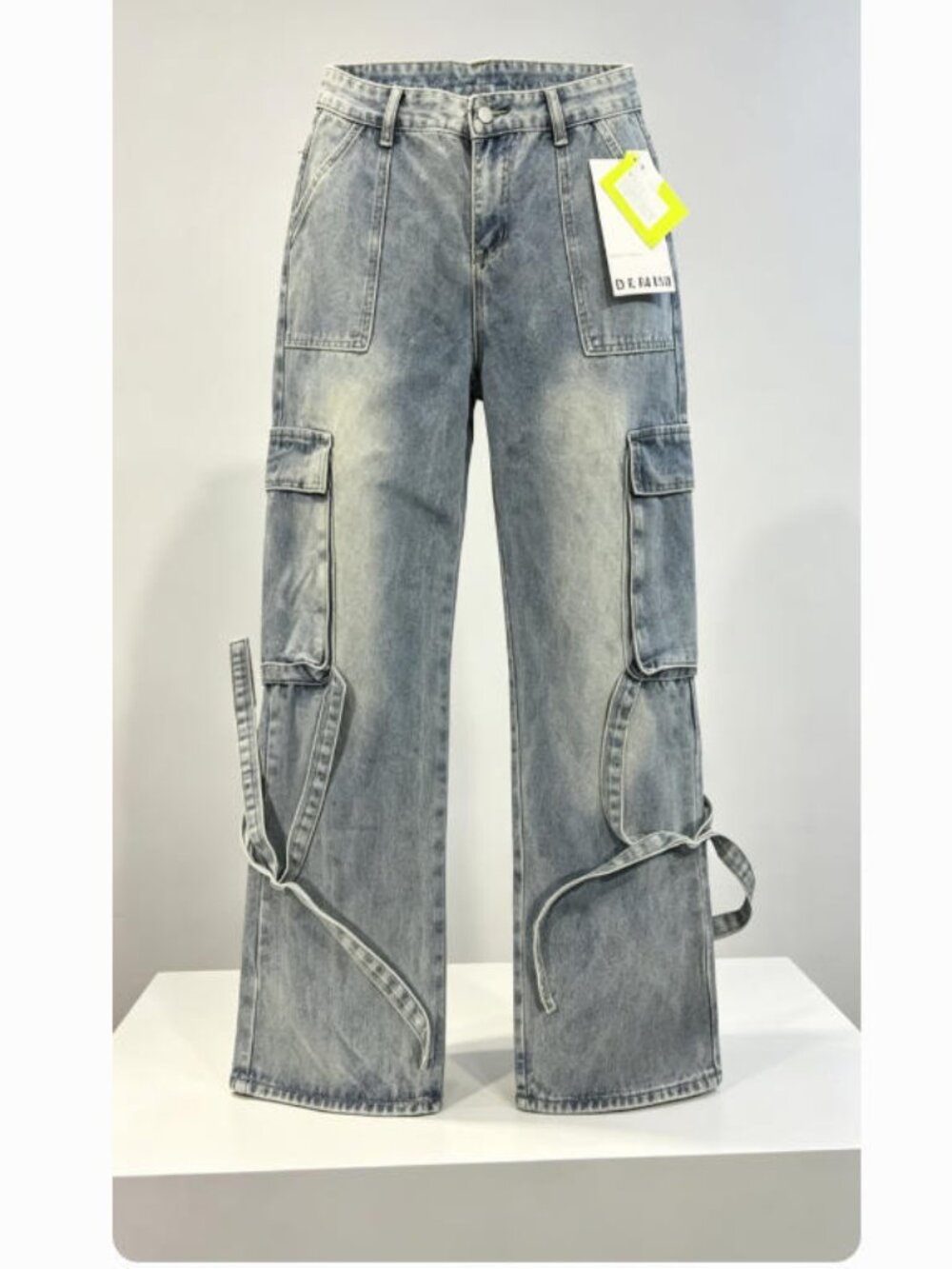 Jeans Cargo Pants Streetwear High Waist Wide Leg for Women